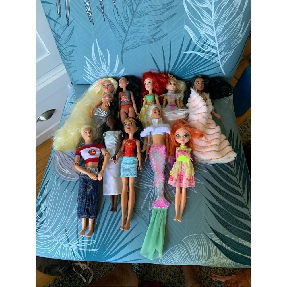 Lot of 10 DISNEY Princess Ken MATTEL play toys Barbie Dolls
